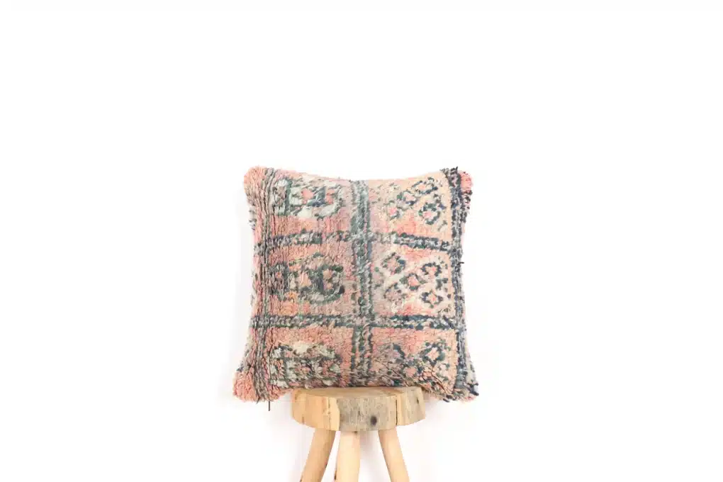 Moroccan lumbar pillow with intricate patterns and vibrant colors
