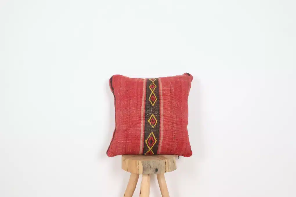 handmade berber moroccan pillow-vintage boujaad pillow-colorful berber cushion-boho pillow-cushion pillow wool