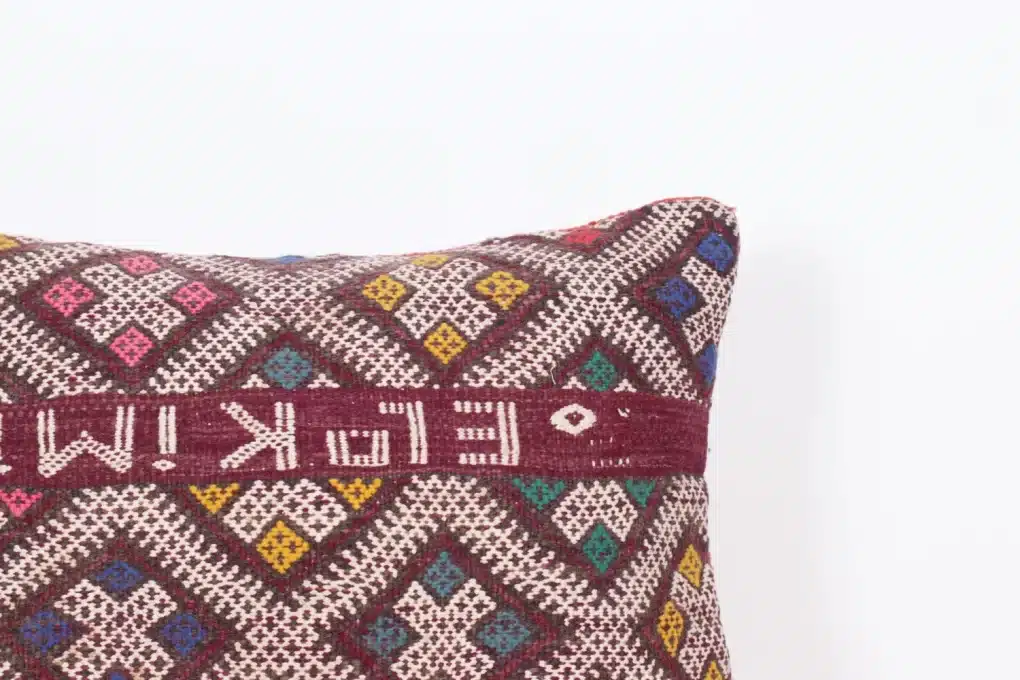 berber moroccan pillow purple cushion-decorative pillow cover-boho pillow-vintage boujaad pillow-floor moroccan cushion 18" x 13"