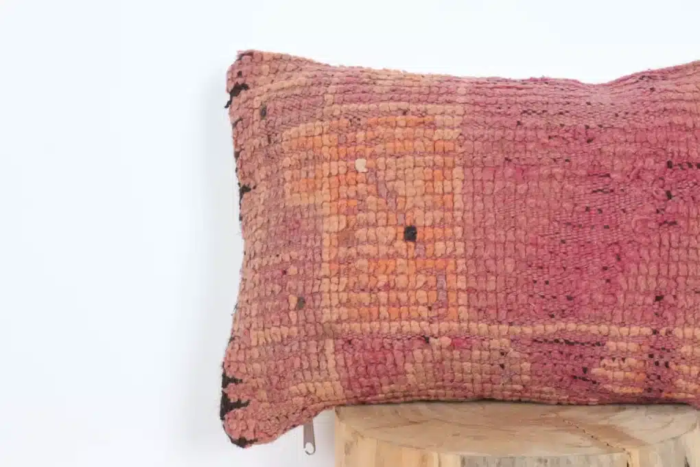 berber moroccan pillow-red and orange cushion-decorative pillow cover-boho pillow-vintage boujaad pillow-floor moroccan cushion 18" x 13"