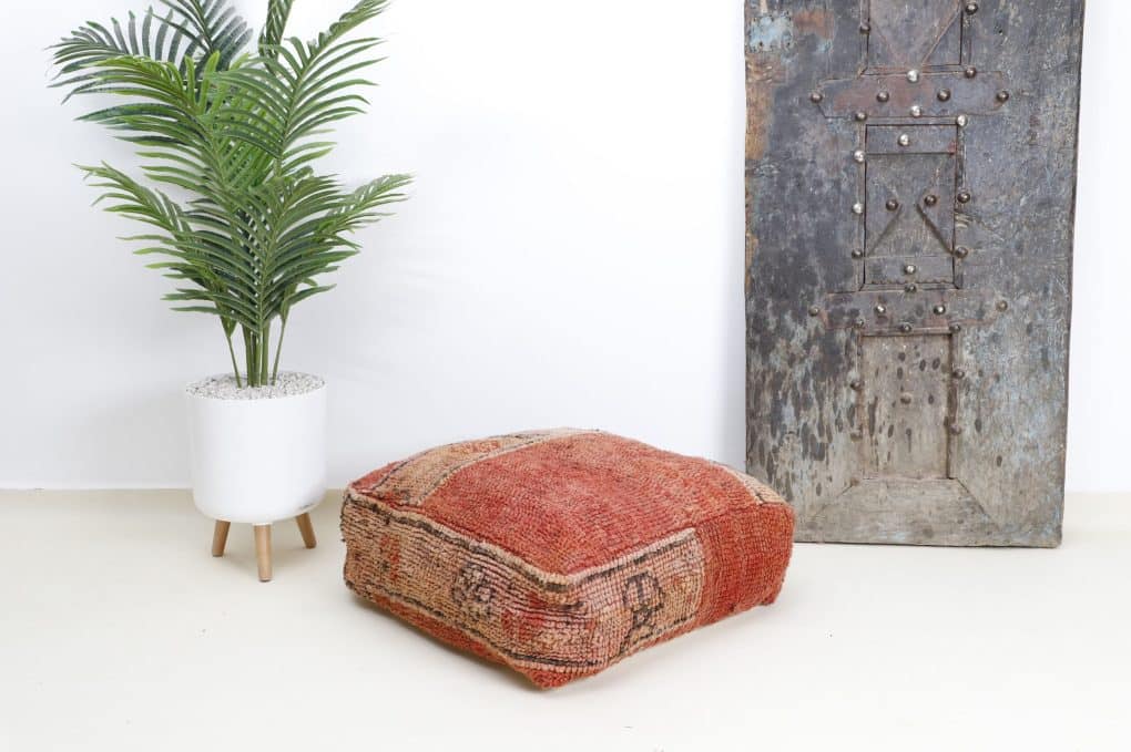 vintage moroccan pouf, moroccan pouf, handmade kilim pouf, Floor Pouf, Vintage Moroccan Ottoman,moroccan pouf cover, moroccan pouf cushion, Moroccan Kilim Pouf