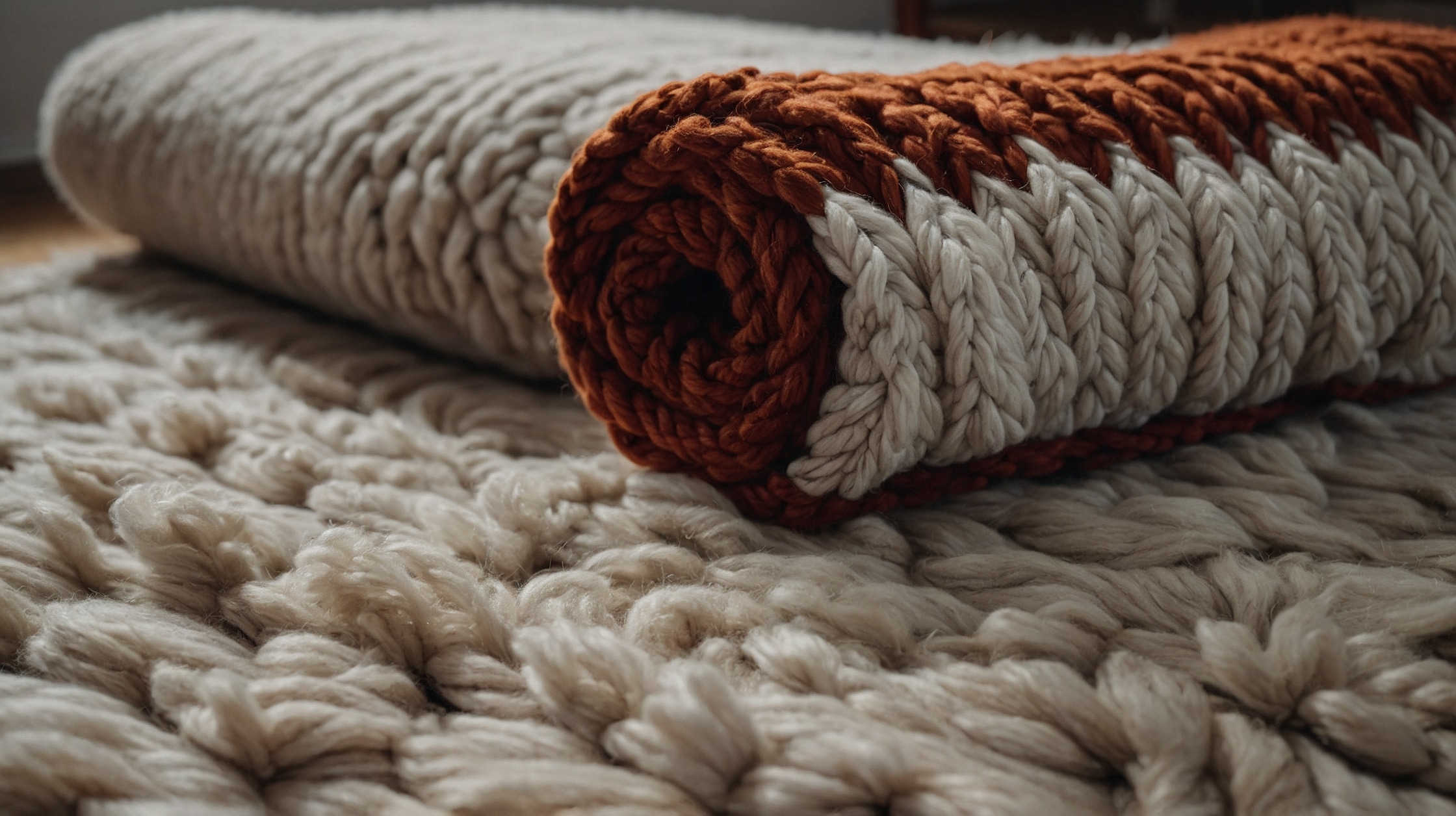 Vibrant multicolor wool rug with intricate patterns in a modern setting.