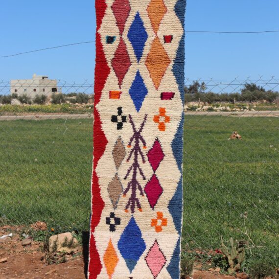 Abstract Runner Rug – Handcrafted Moroccan Wool Rug