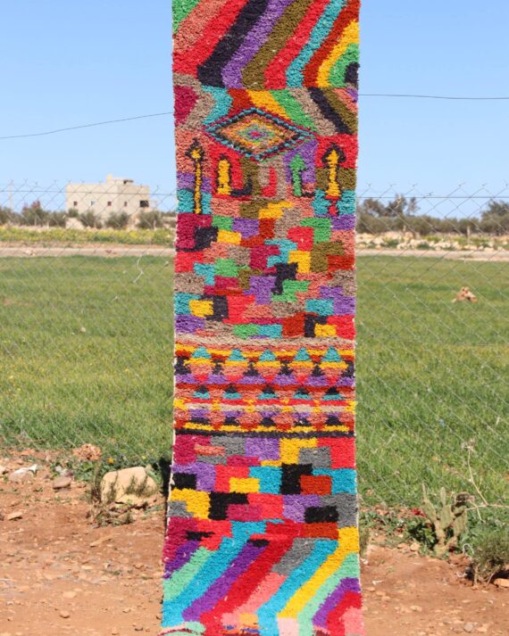 Colorful Runner Rug – Handcrafted Moroccan Wool Rug