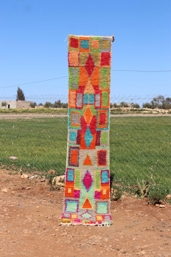 Colorful Abstract Runner Rug with vibrant patterns