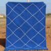 Berber Flatweave Blue Rug with rich blue tones and handwoven craftsmanship