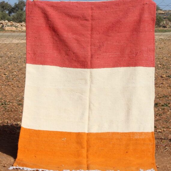 Custom Size Moroccan Flatweave Rug with subtle patterns and handwoven craftsmanship