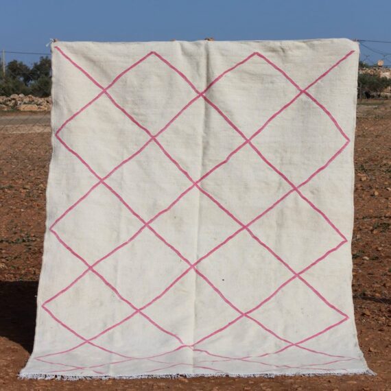 Minimalist White Kilim Rug with clean white tones and flatweave design