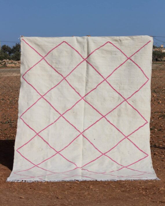 Minimalist White Kilim Rug with clean white tones and flatweave design