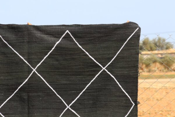 Handmade Black Striped Rug - Image 2