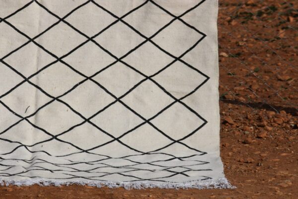 Handmade White Striped Rug - Image 4