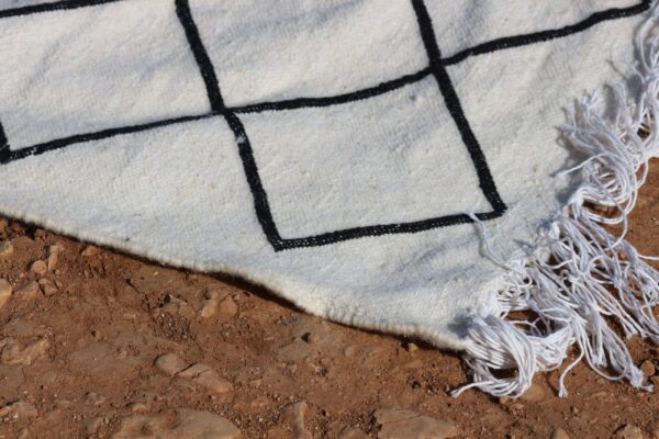 Handmade White Striped Rug - Image 6