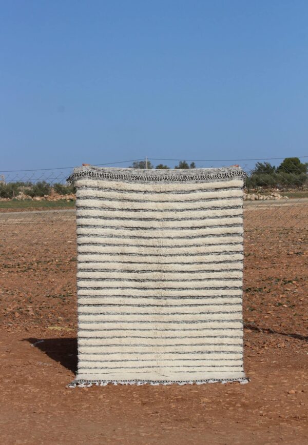 Grey Striped Rug – Handcrafted Moroccan Wool Rug