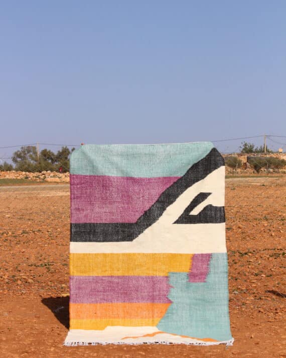 Moroccan Colorful Flatweave Rug with vibrant colors and handwoven craftsmanship