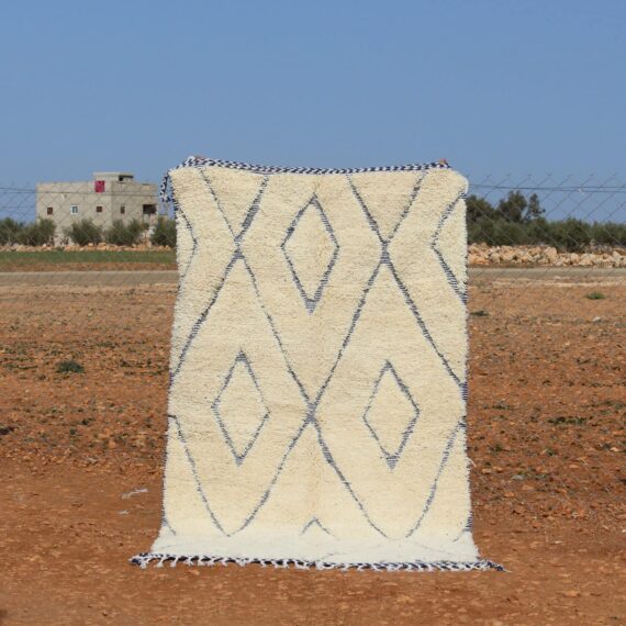 Light Blue Geometric Rug – Moroccan Wool Rug