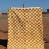 Berber Yellow Checkered Rug with bold patterns