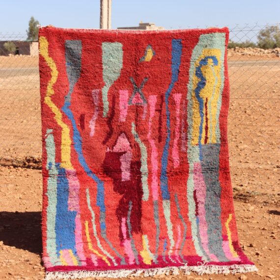 Moroccan Berber Colorful Carpet with vibrant traditional patterns