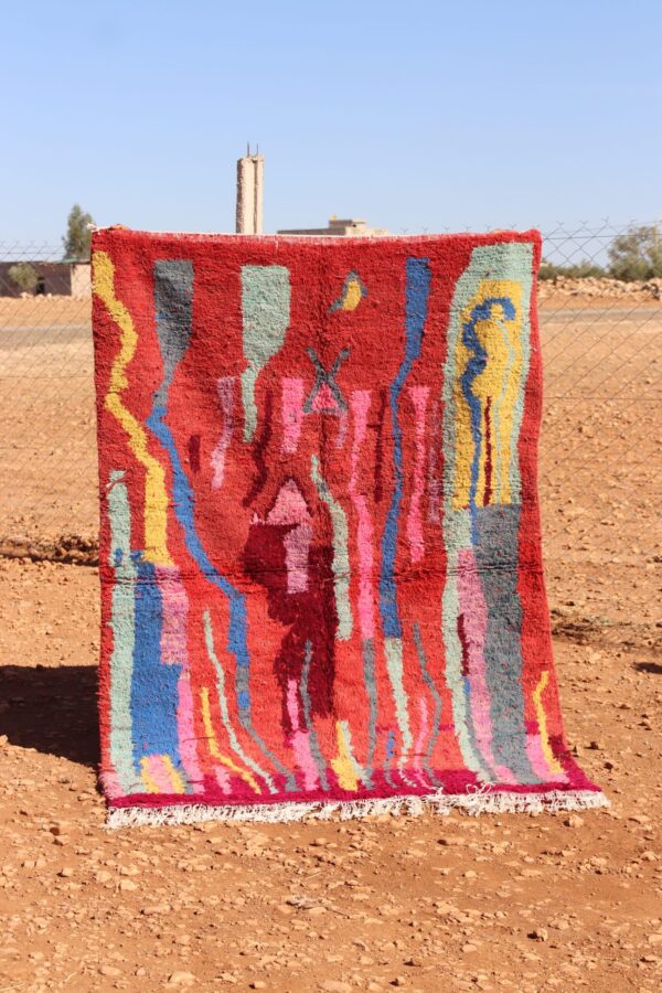 Moroccan Berber Colorful Carpet with vibrant traditional patterns