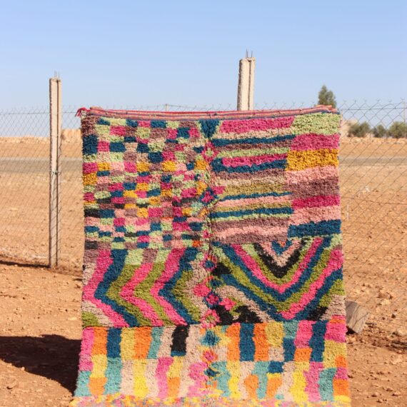 Moroccan Kaleidoscope Colorful Carpet with vibrant geometric design
