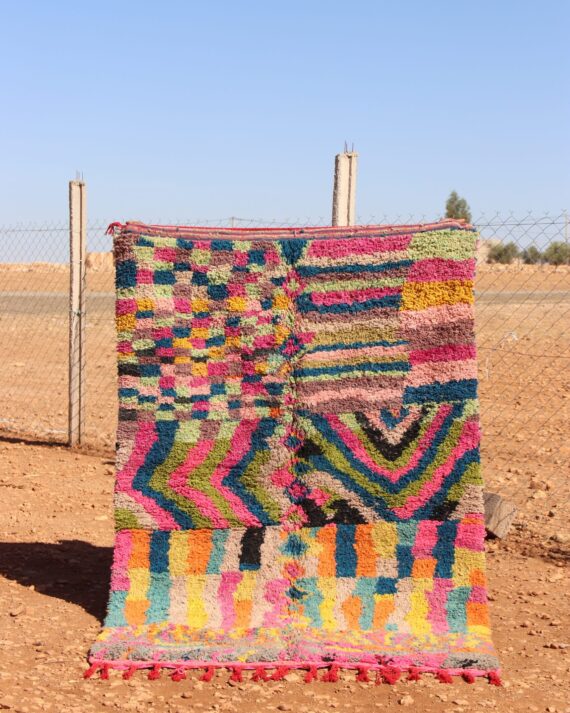 Moroccan Kaleidoscope Colorful Carpet with vibrant geometric design