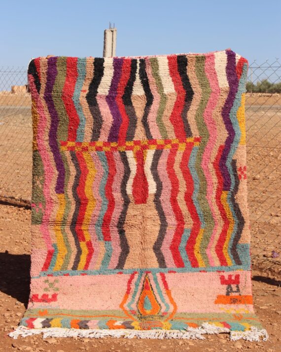 Vibrant Abstract Multicolor Rug with bold, artistic design