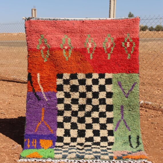 Moroccan Berber Artistic Colorful Rug with vibrant patterns