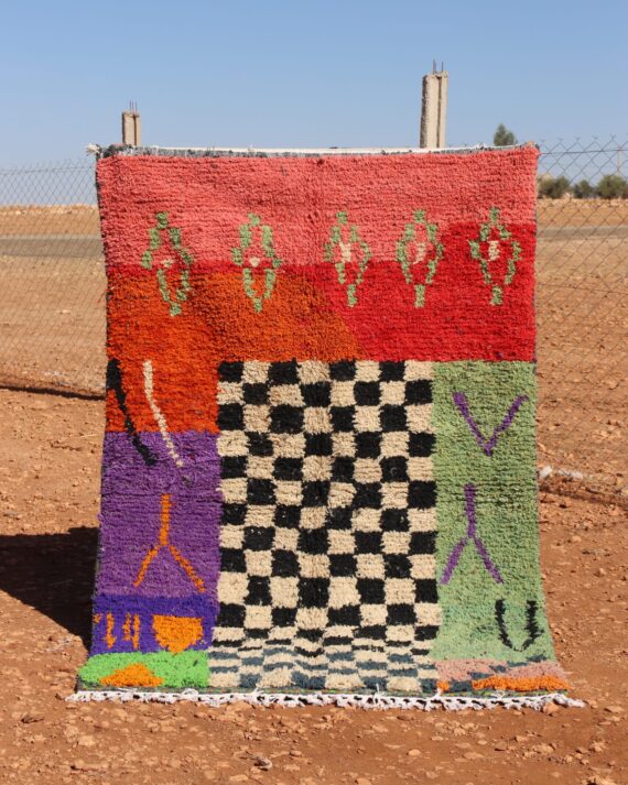 Moroccan Berber Artistic Colorful Rug with vibrant patterns