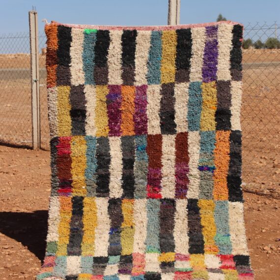 Abstract Moroccan Multicolor Rug with vibrant abstract patterns