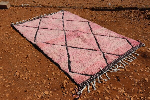 Moroccan Pink Rug Berber Wool Rug - Image 2