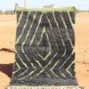 Handwoven Moroccan Black Rug with sleek and bold design