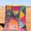 Handwoven Abstract Multicolor Berber Rug with vibrant colors and intricate designs