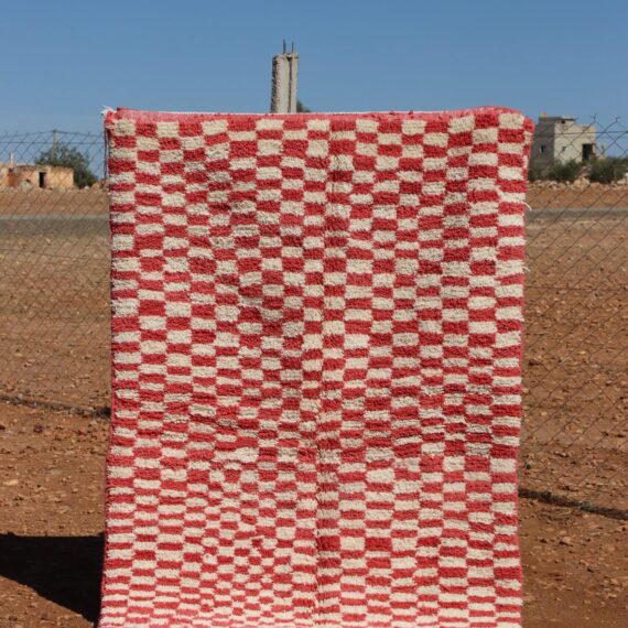 Abstract Checkered Rug with bold geometric patterns and handwoven craftsmanship