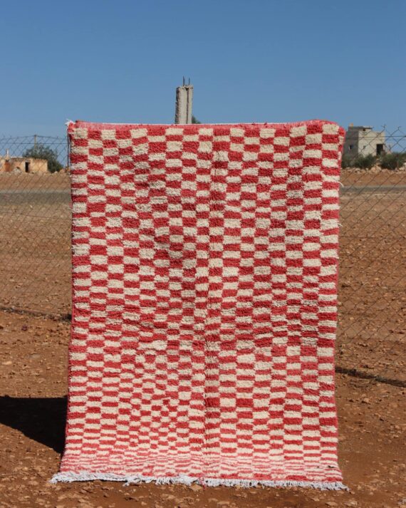 Abstract Checkered Rug with bold geometric patterns and handwoven craftsmanship