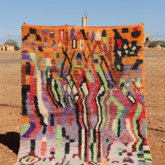 Custom Abstract Multicolor Rug with vibrant colors and handwoven craftsmanship