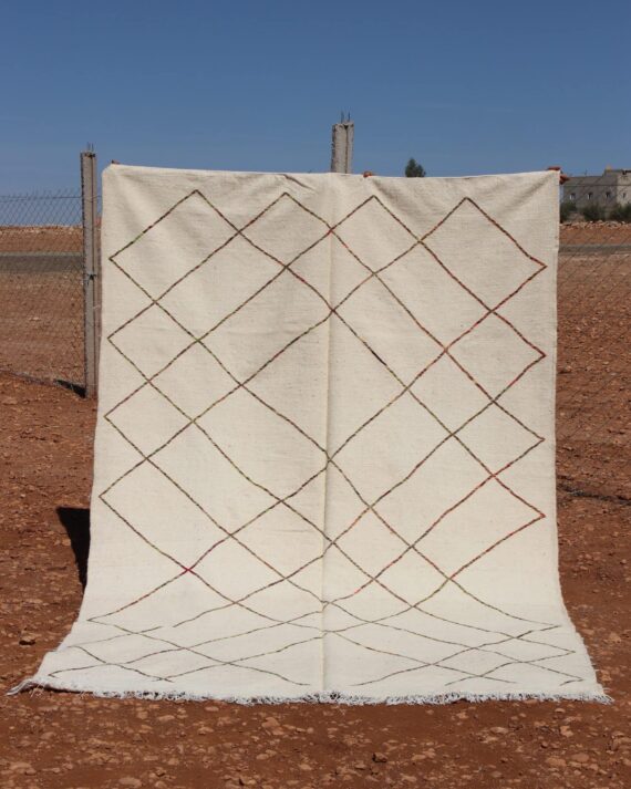 White Berber Striped Rug with elegant stripes and natural fibers