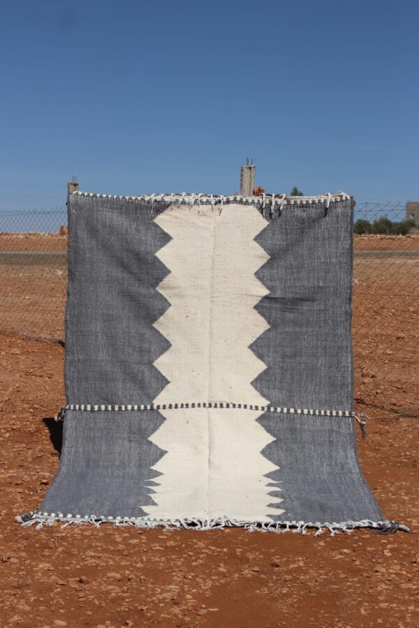 Moroccan Handmade Kilim Rug with vibrant patterns and natural fibers