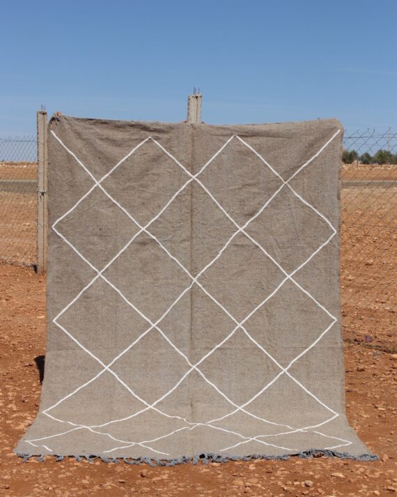 Vintage Kilim Berber Rug with classic patterns and earthy tones