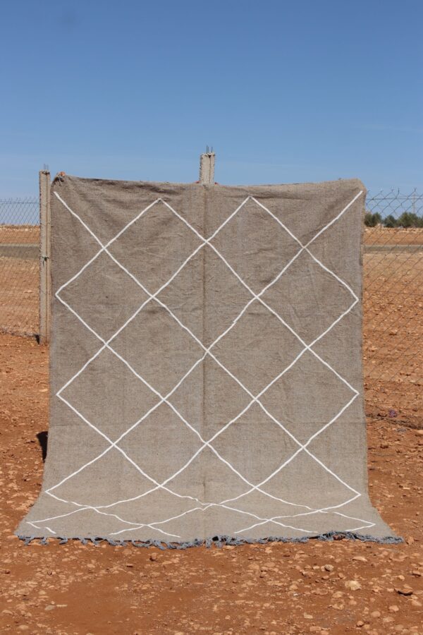 Vintage Kilim Berber Rug with classic patterns and earthy tones