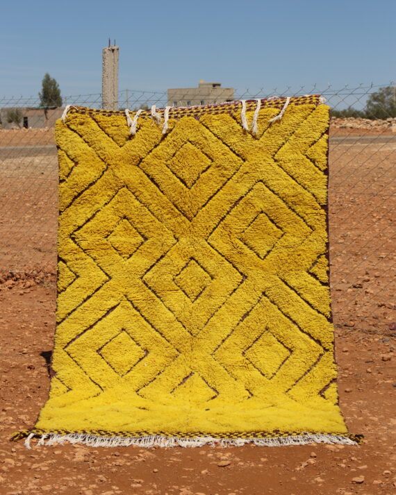 Yellow Rug for Moroccan Rugs - Handmade Berber Rug in Vibrant Yellow