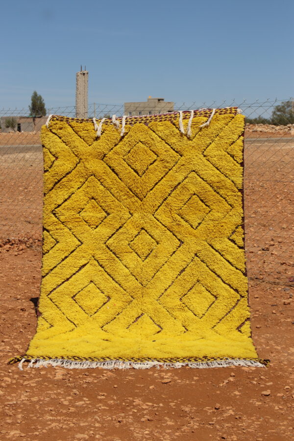 Yellow Rug for Moroccan Rugs - Handmade Berber Rug in Vibrant Yellow