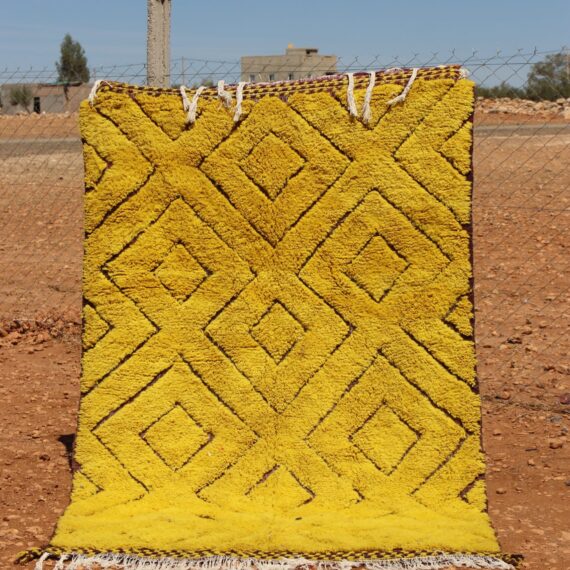 Moroccan Yellow Rug for Moroccan Rugs - Handmade Berber Rug in Vibrant Yellow