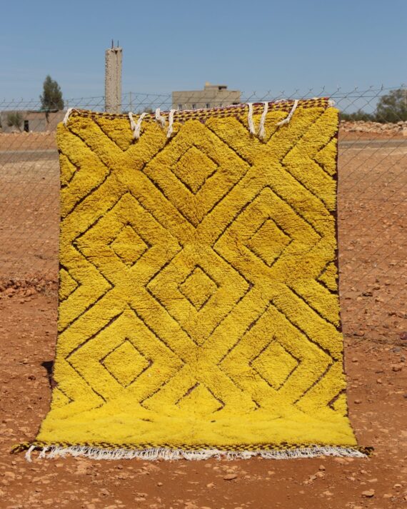 Moroccan Yellow Rug for Moroccan Rugs - Handmade Berber Rug in Vibrant Yellow