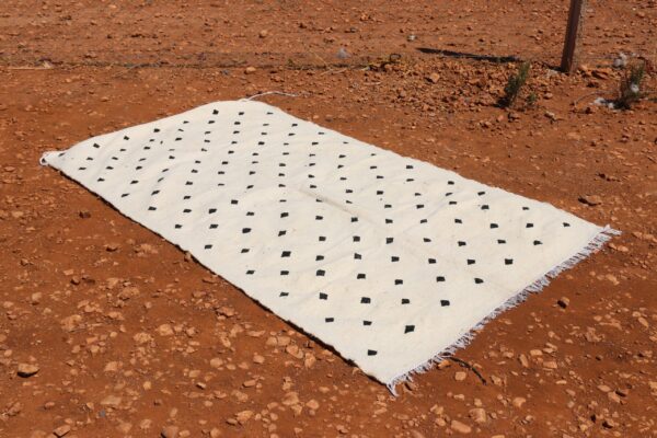 Minimalist White Flatweave Rug - Image 2