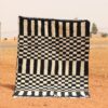 Black and White Checkered Rug – Handcrafted Moroccan Wool Rug