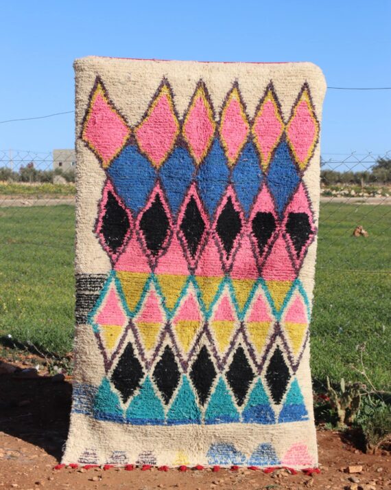 Textured Abstract Rug with varying patterns