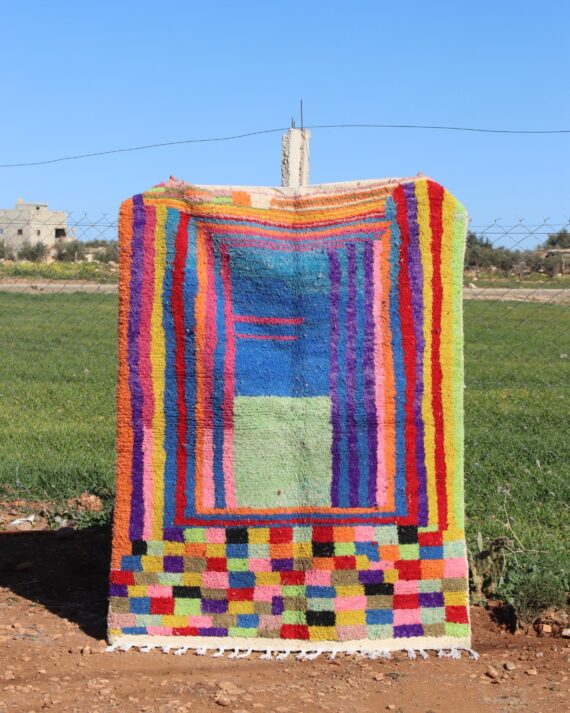 Handcrafted Abstract Rug with artisanal design