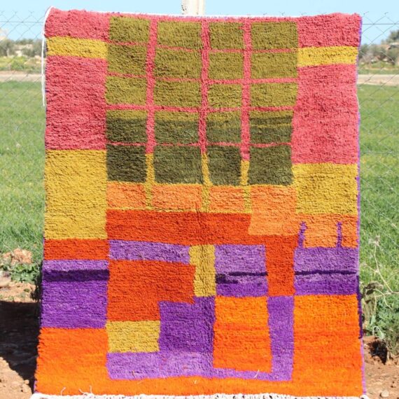 Wool Moroccan Abstract Rug