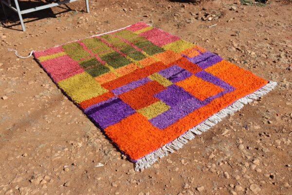 Wool Moroccan Abstract Rug - Image 2