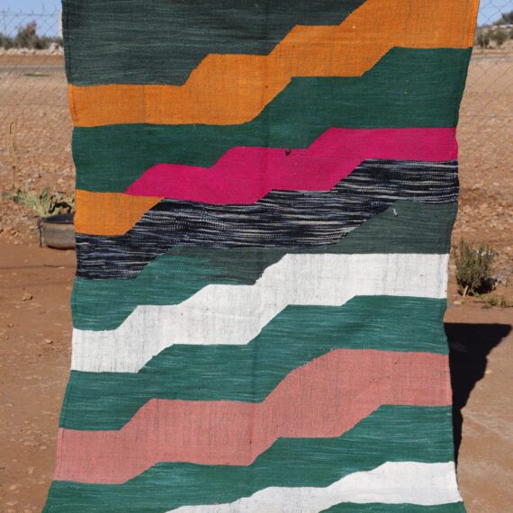 Flatweave Abstract Rug with bold patterns and vibrant colors