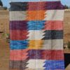 Abstract Kilim Rug with bold patterns and vibrant colors